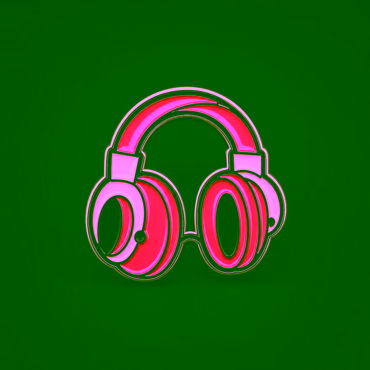 Silver metallic headphones sticker from the Elvera collection